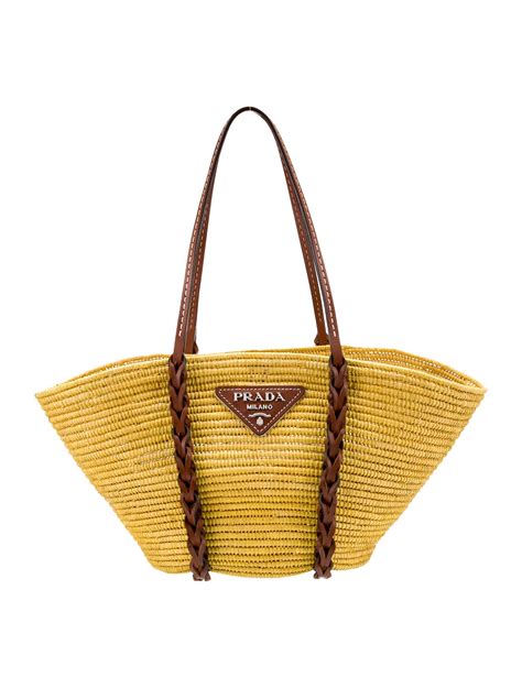 prada paglia tote|PRADA Paglia Vitello Woven Braided Basket Tote  .